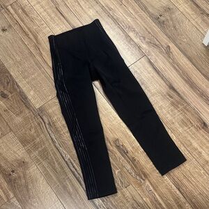 REVOLVE Black Leggings with Subtle Stripes